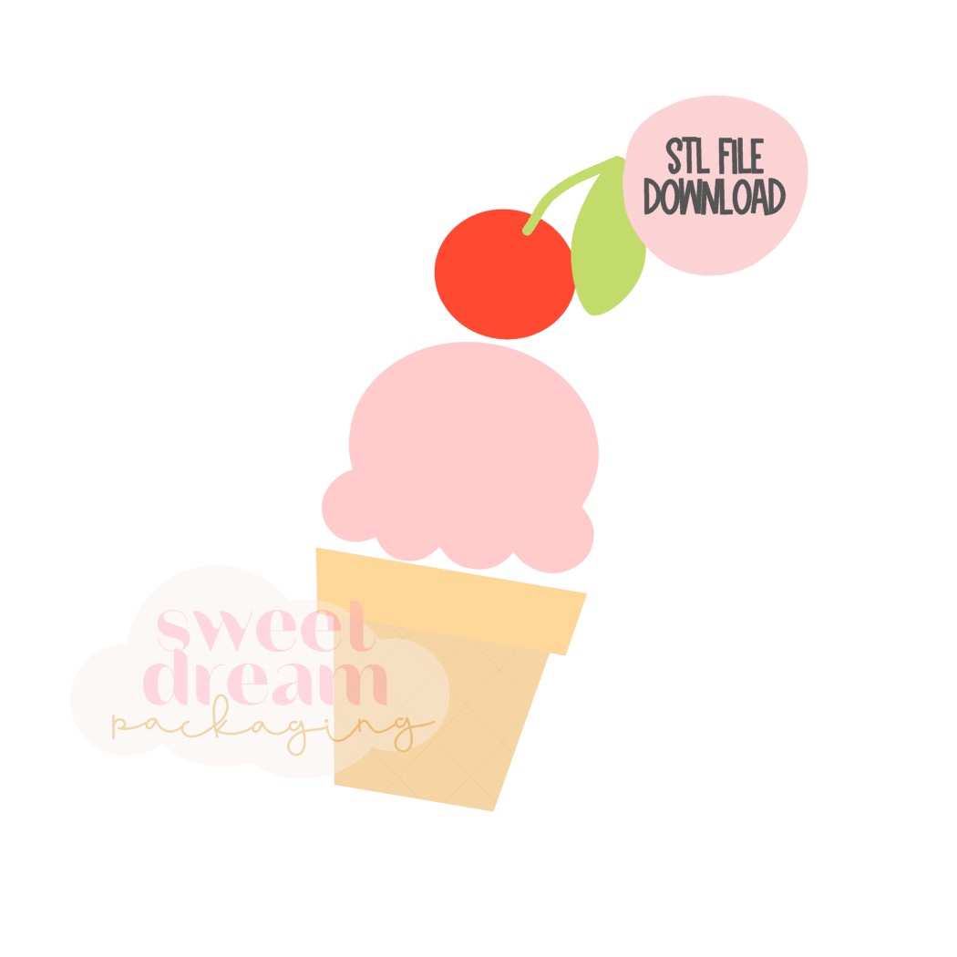 STL FILE DOWNLOAD - ice cream stack set of 3 mini cutters