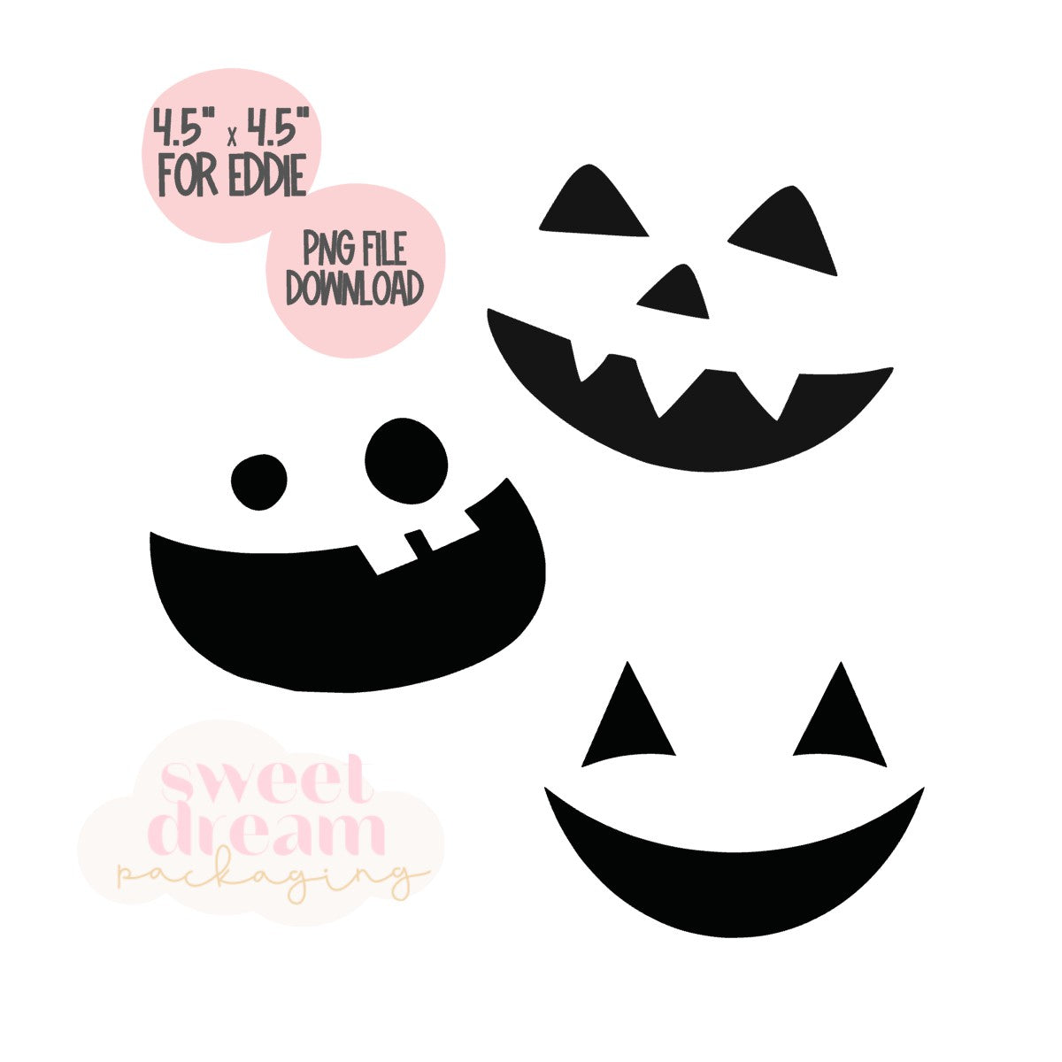 4.5" jack o lantern faces for edible printers - digital download