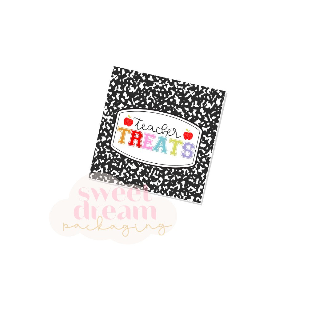 teacher treats 2" square tag - digital download
