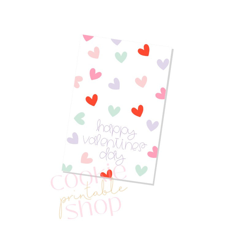 happy valentines day rectangle tag - digital download