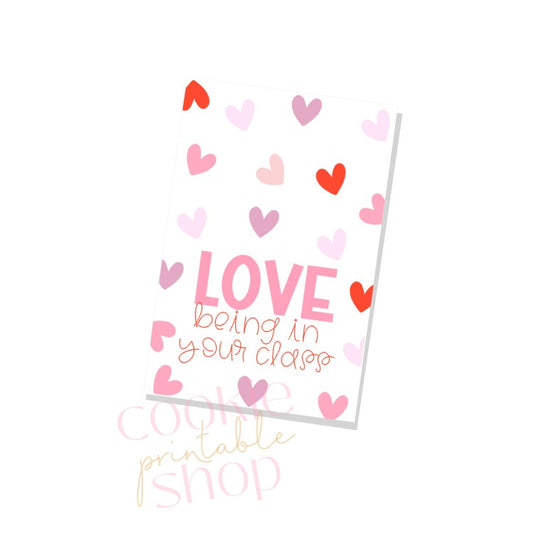 love being in your class rectangle tag - digital download