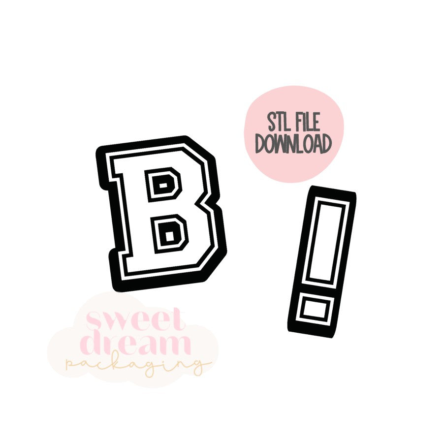 STL FILE DOWNLOAD - varsity B and ! mini cutter