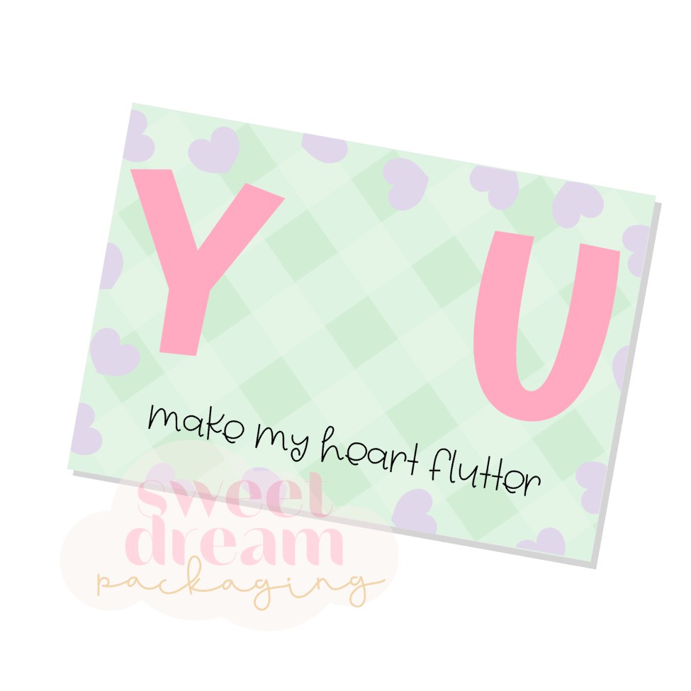 you make my heart flutter cookie card - digital download