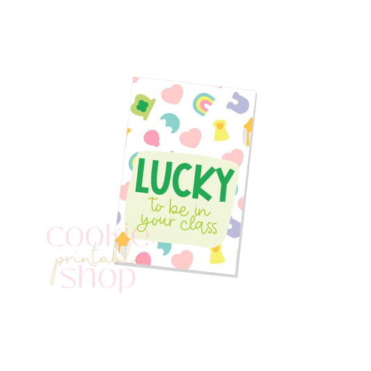lucky to be in your class rectangle tag - digital download