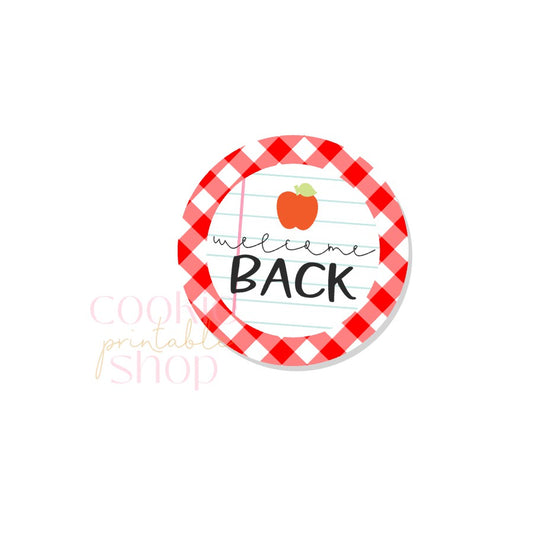 welcome back round tag - digital download