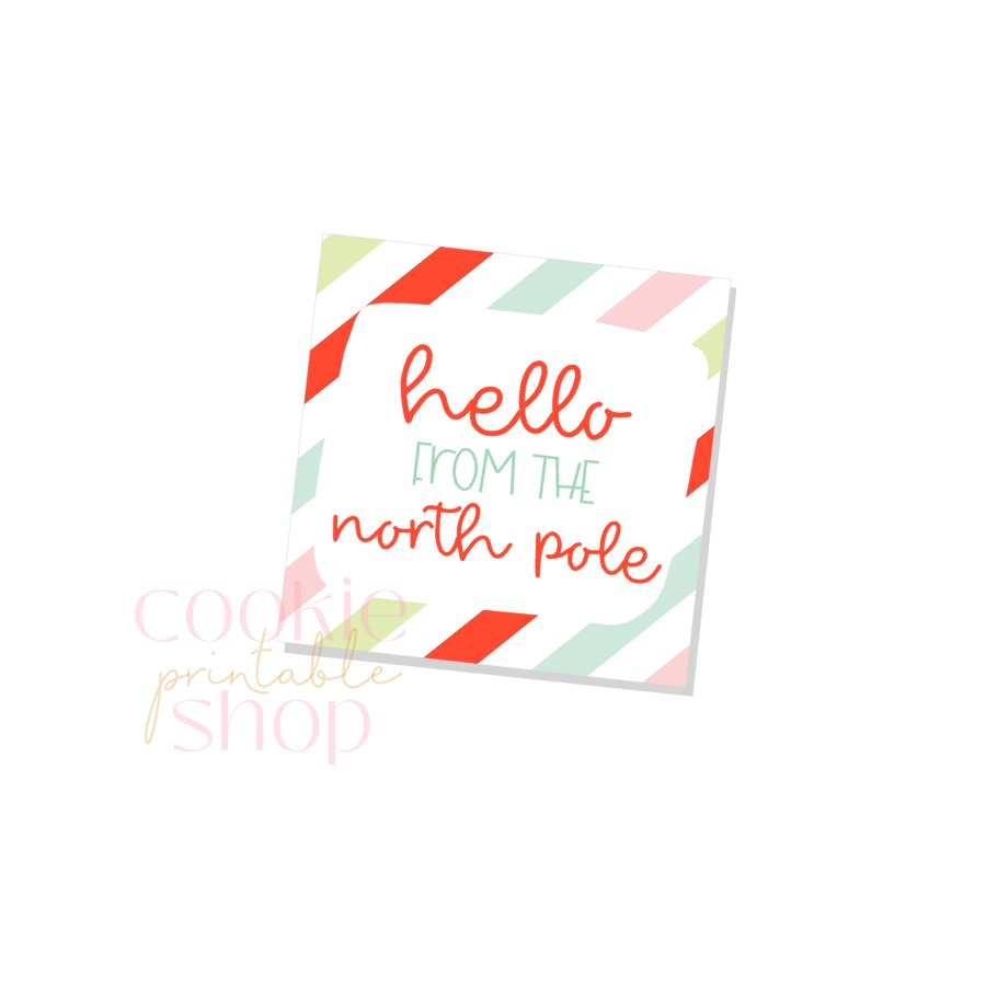 hello from the north pole tag - digital download