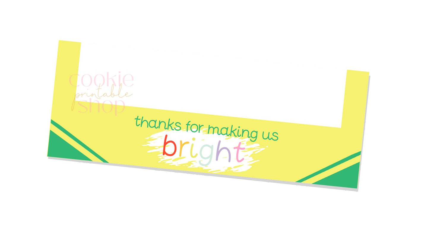 thanks for making us bright box fronter for 3 x 8 box - digital download