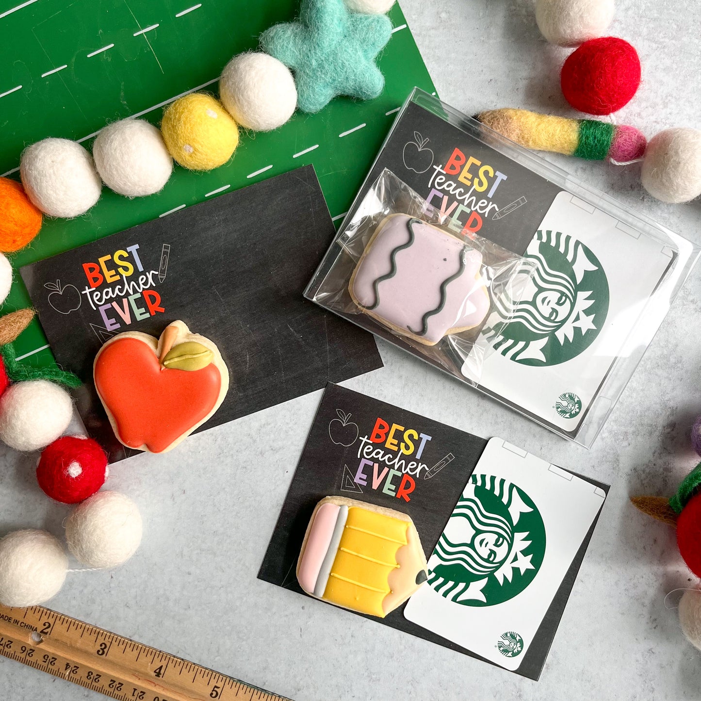 best teacher ever 5x3.5" cookie cards - pack of 24