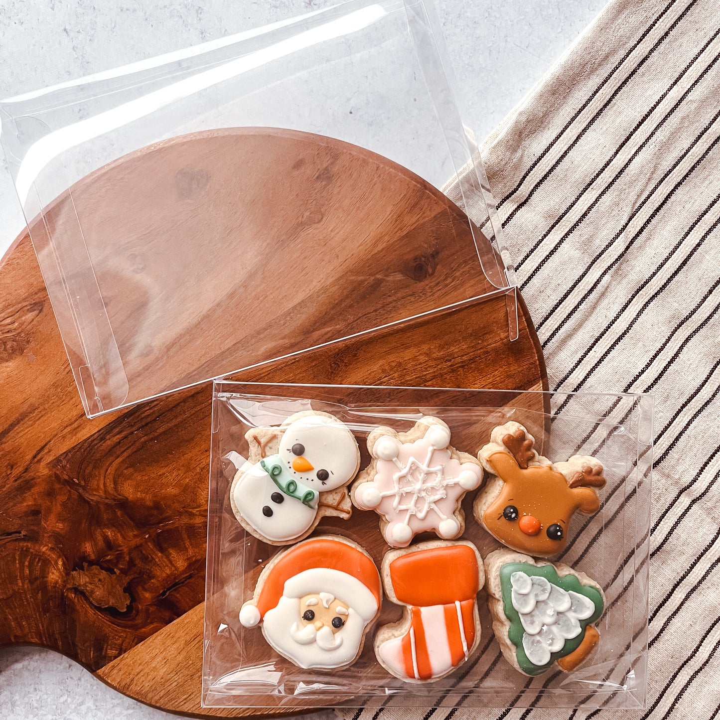 5" x 7" x 3/4" clear cookie boxes - set of 25
