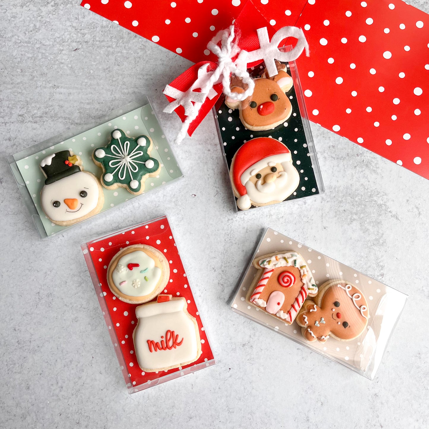 2.75” x 4.75” x 3/4” clear cookie boxes - set of 25