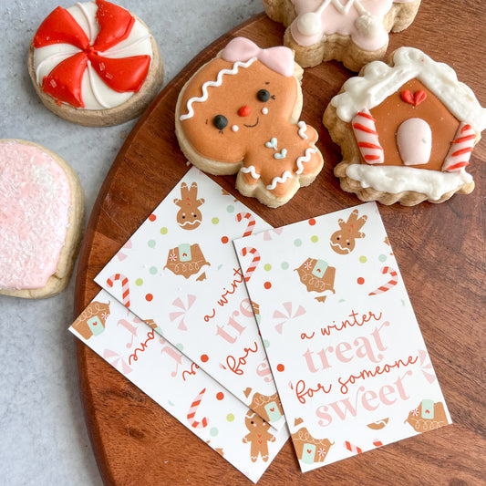 a winter treat for someone sweet rectangle tag  - pack of 25 preprinted tags