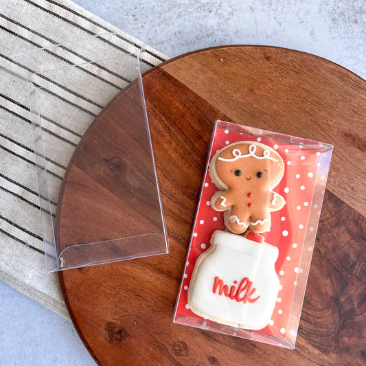 2.75” x 4.75” x 3/4” clear cookie boxes - set of 25