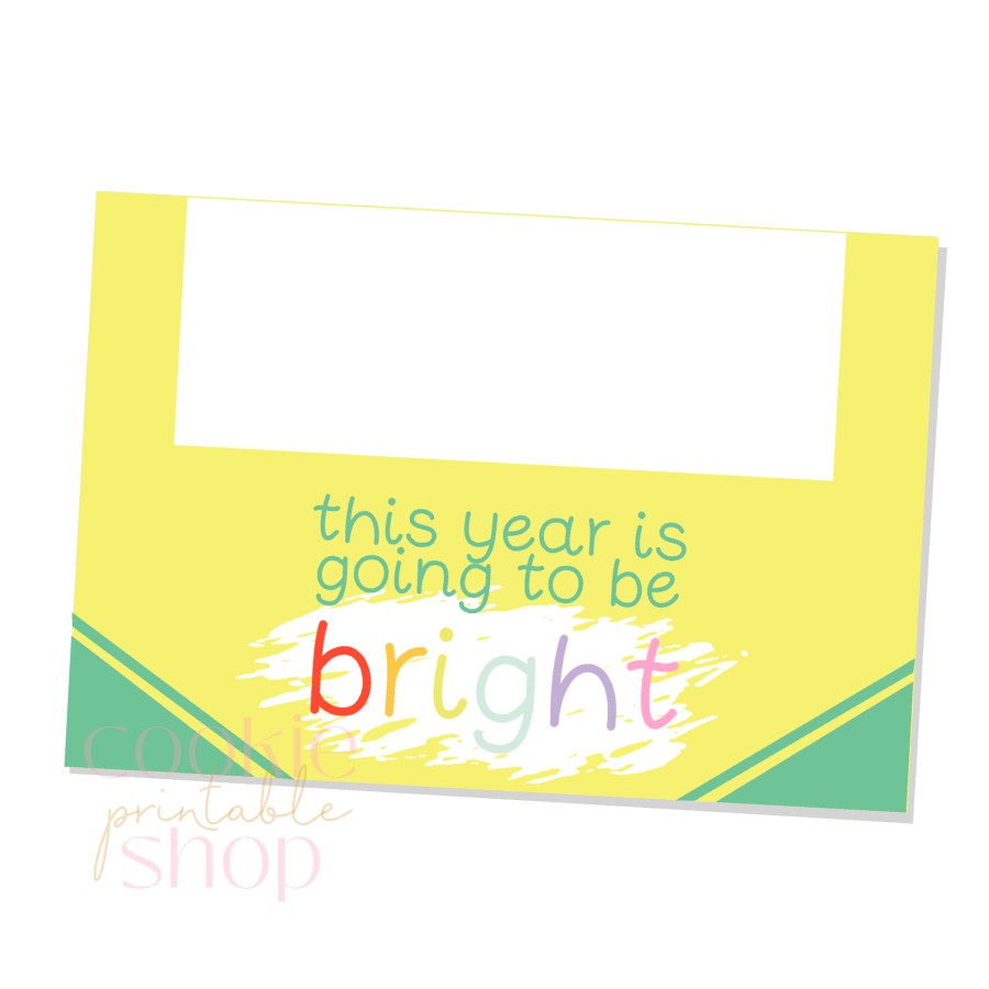back to school box front printable - 5" wide by 3.5" tall - digital download
