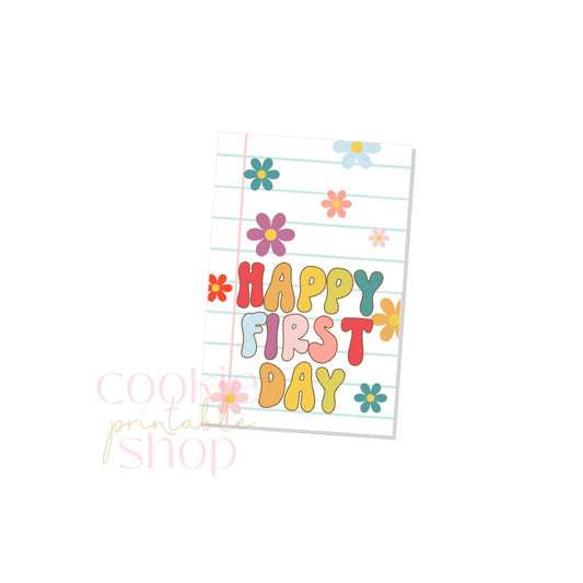 happy first day rectangle tag - digital download