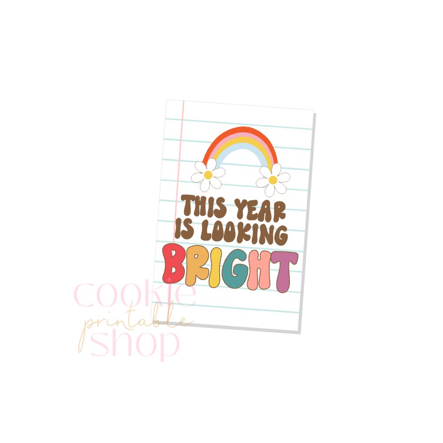 this year is looking bright rectangle tag - digital download
