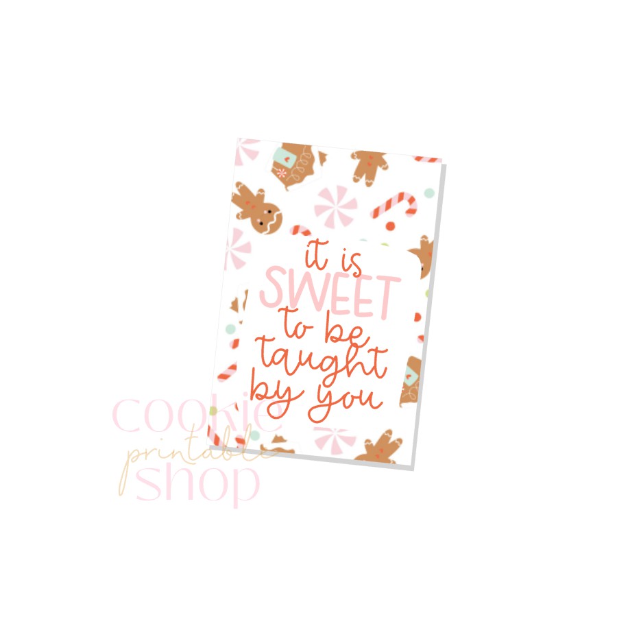 it is sweet to be taught by you rectangle tag - digital download