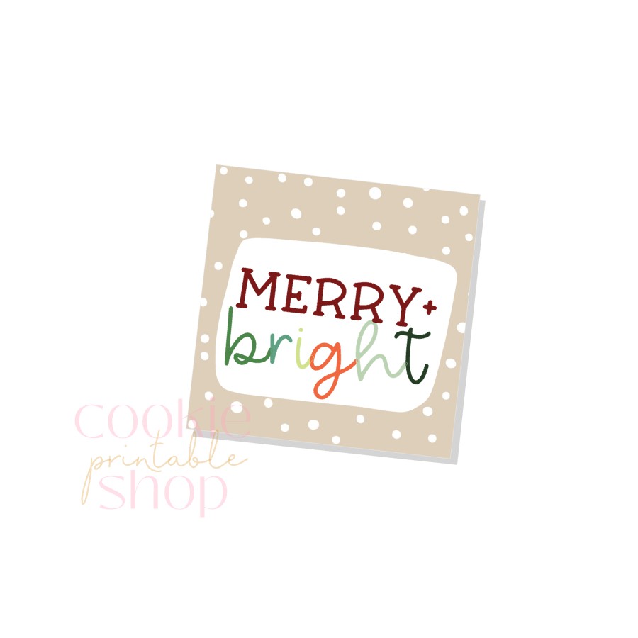 merry & bright tag - digital download