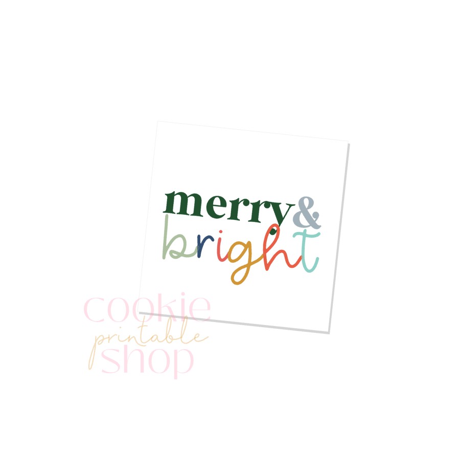 merry & bright tag - digital download