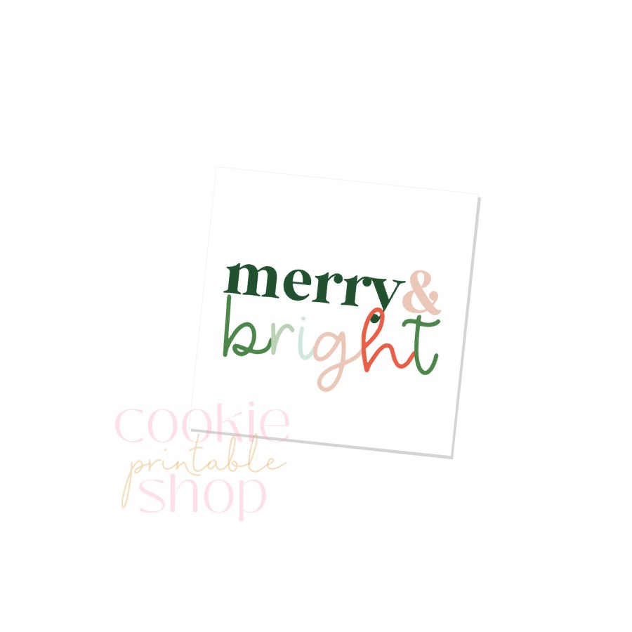 merry & bright tag - digital download
