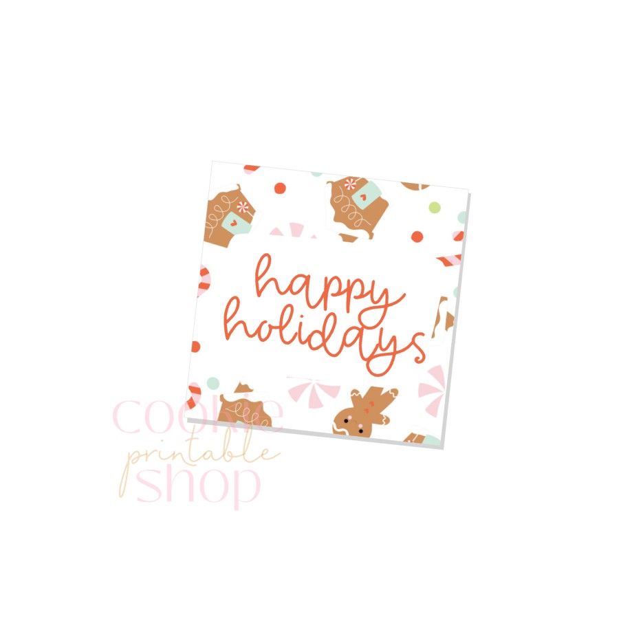 happy holidays tag - digital download