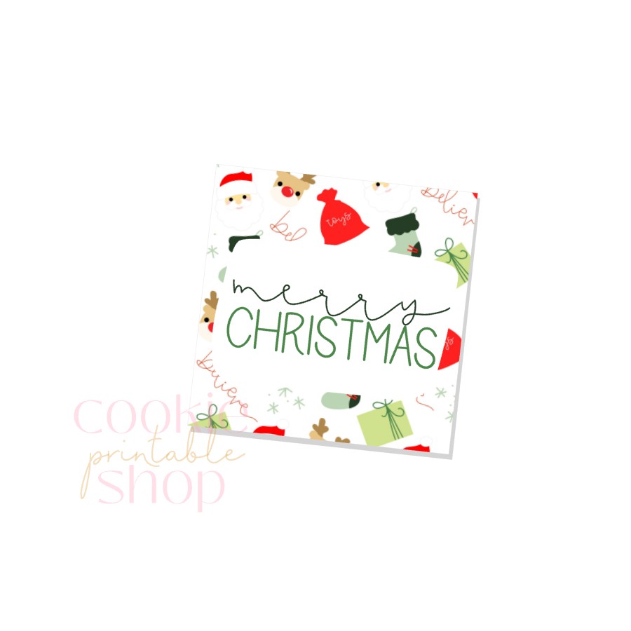 merry christmas tag - digital download