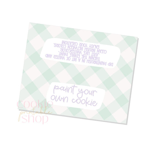 easter paint your own cookie instructions bag topper - digital download