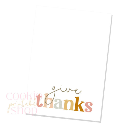 give thanks cookie card - digital download