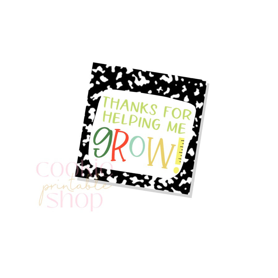 thanks for helping me grow tag - digital download