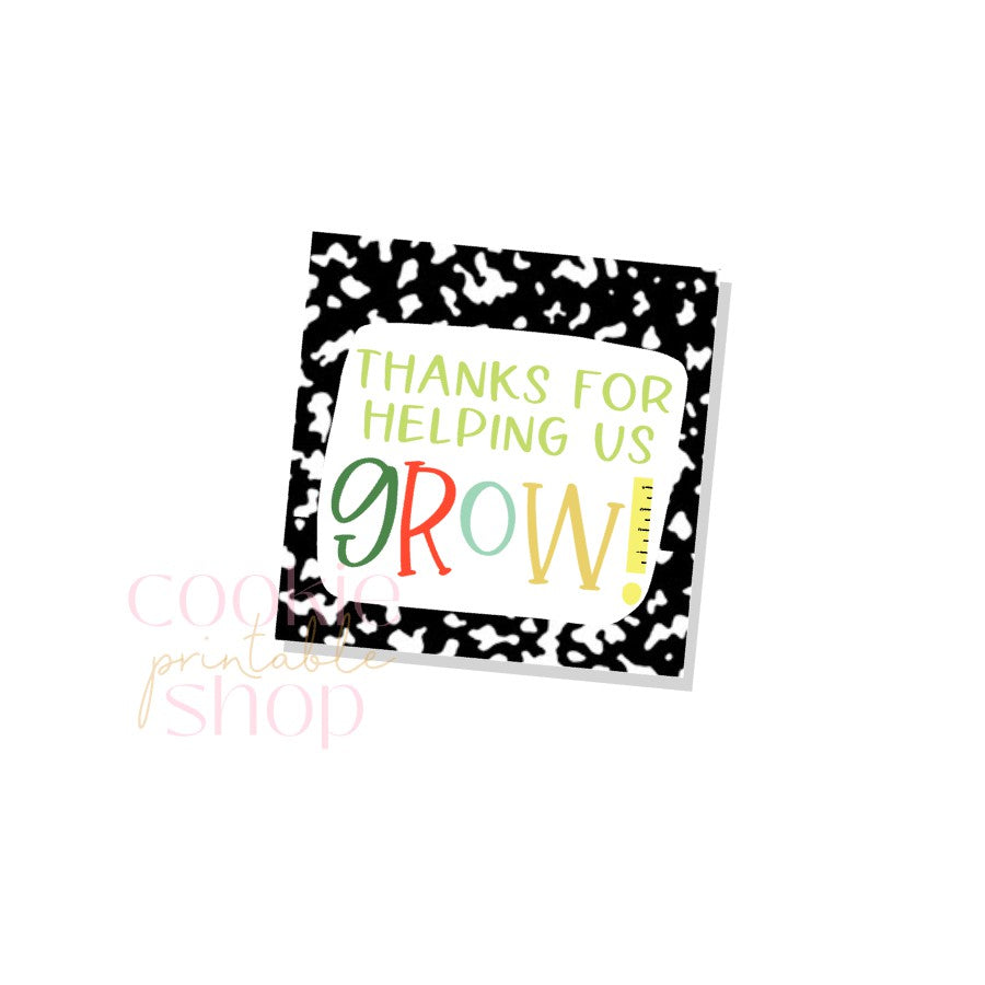 thanks for helping us grow tag - digital download