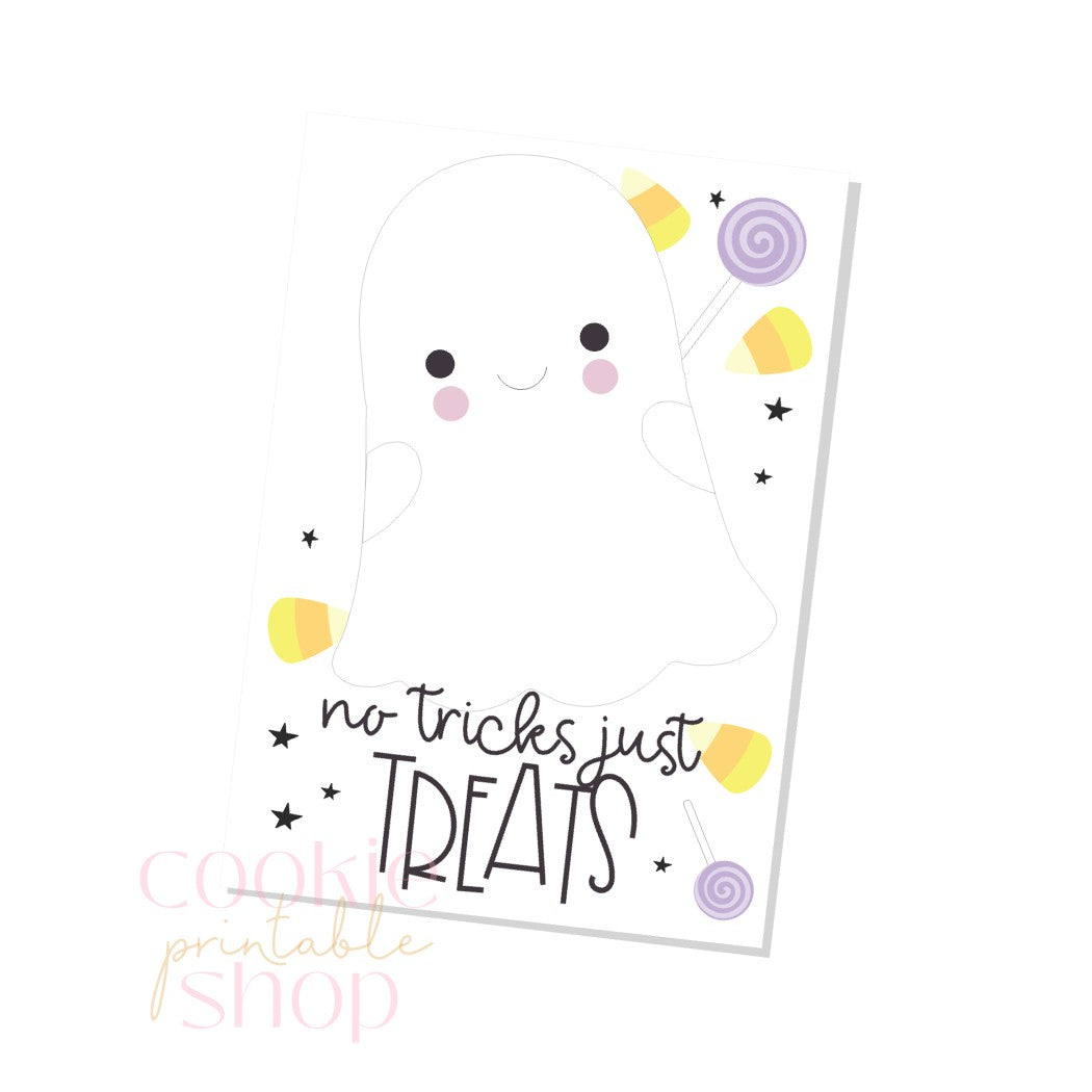 no tricks just treats cookie card - digital download