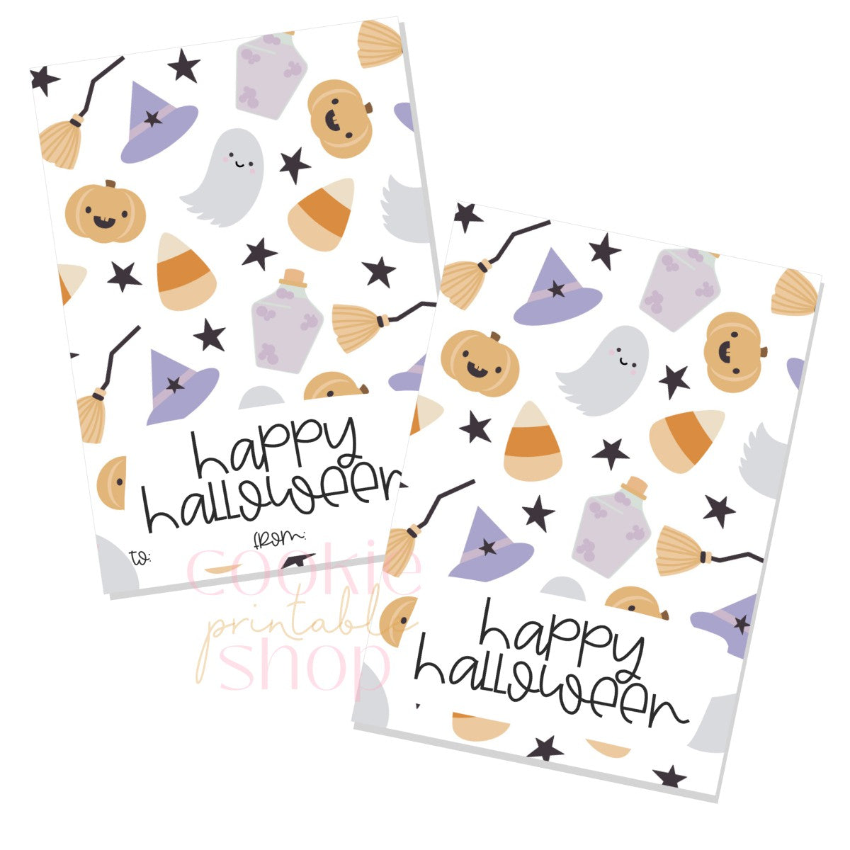 happy halloween cookie card - digital download