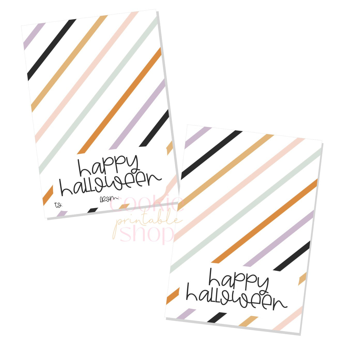 happy halloween cookie card - digital download