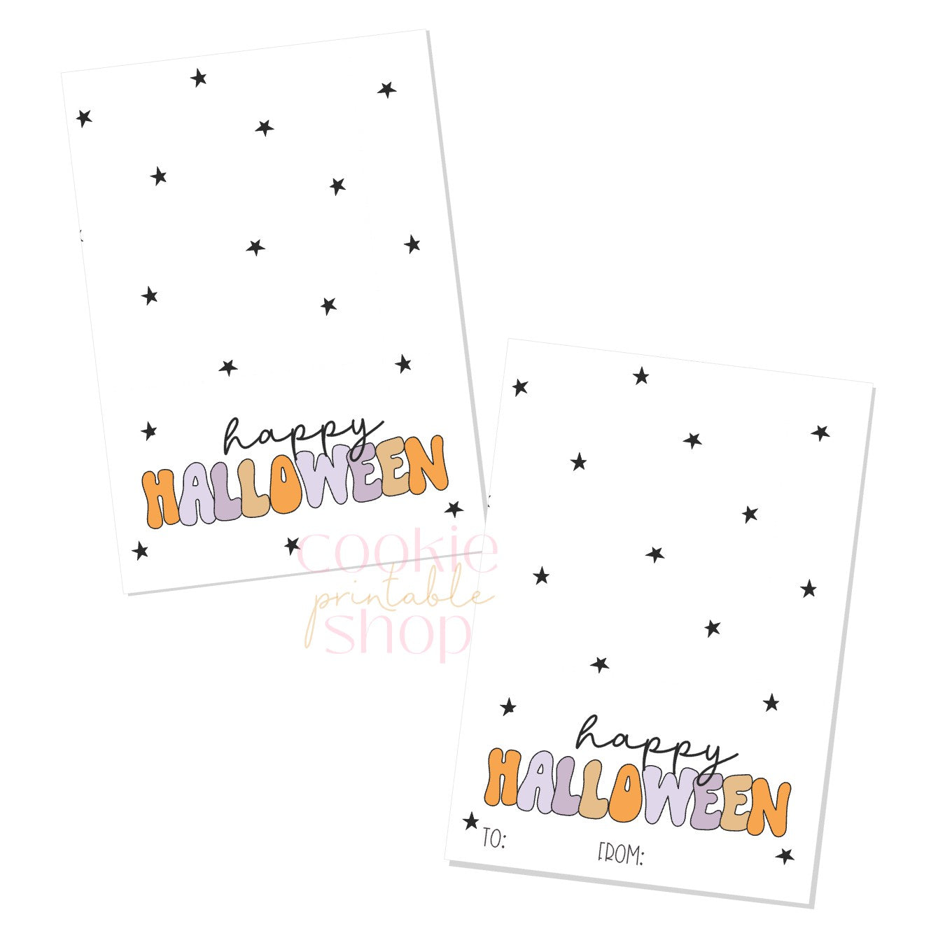 happy halloween cookie card - digital download