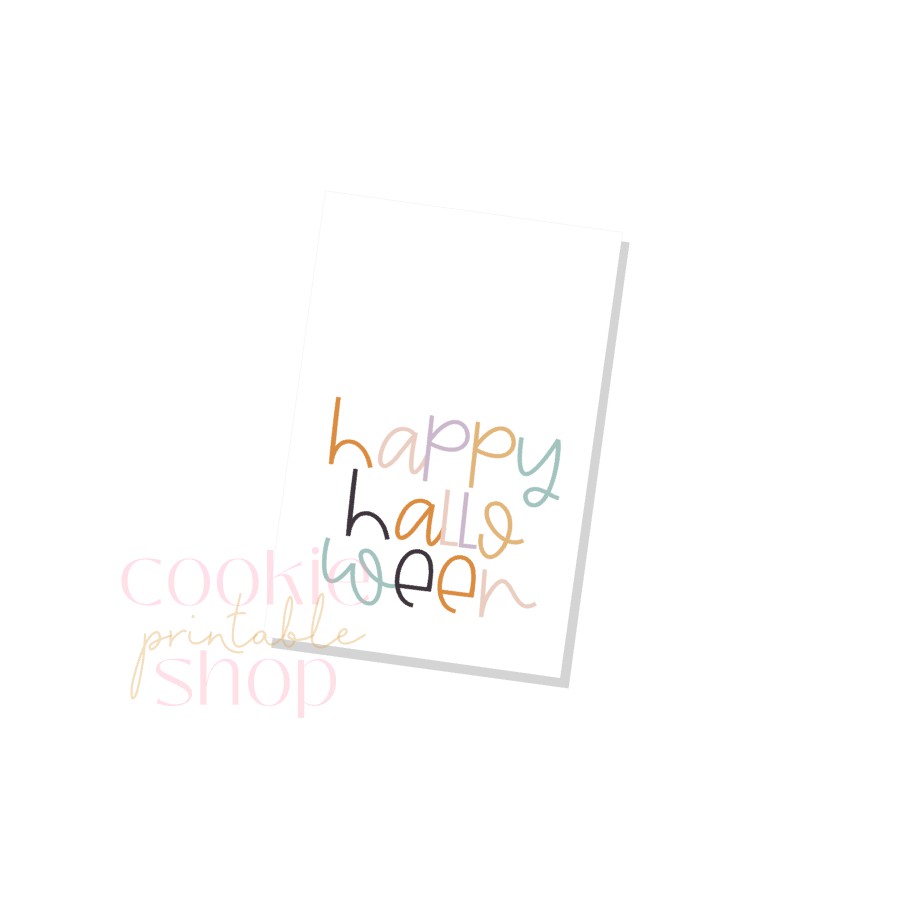 happy halloween rectangle tag - digital download