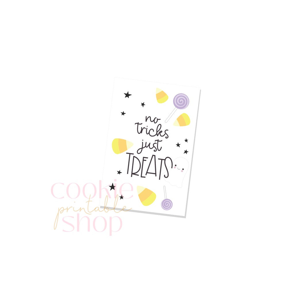 no tricks just treats rectangle tag - digital download