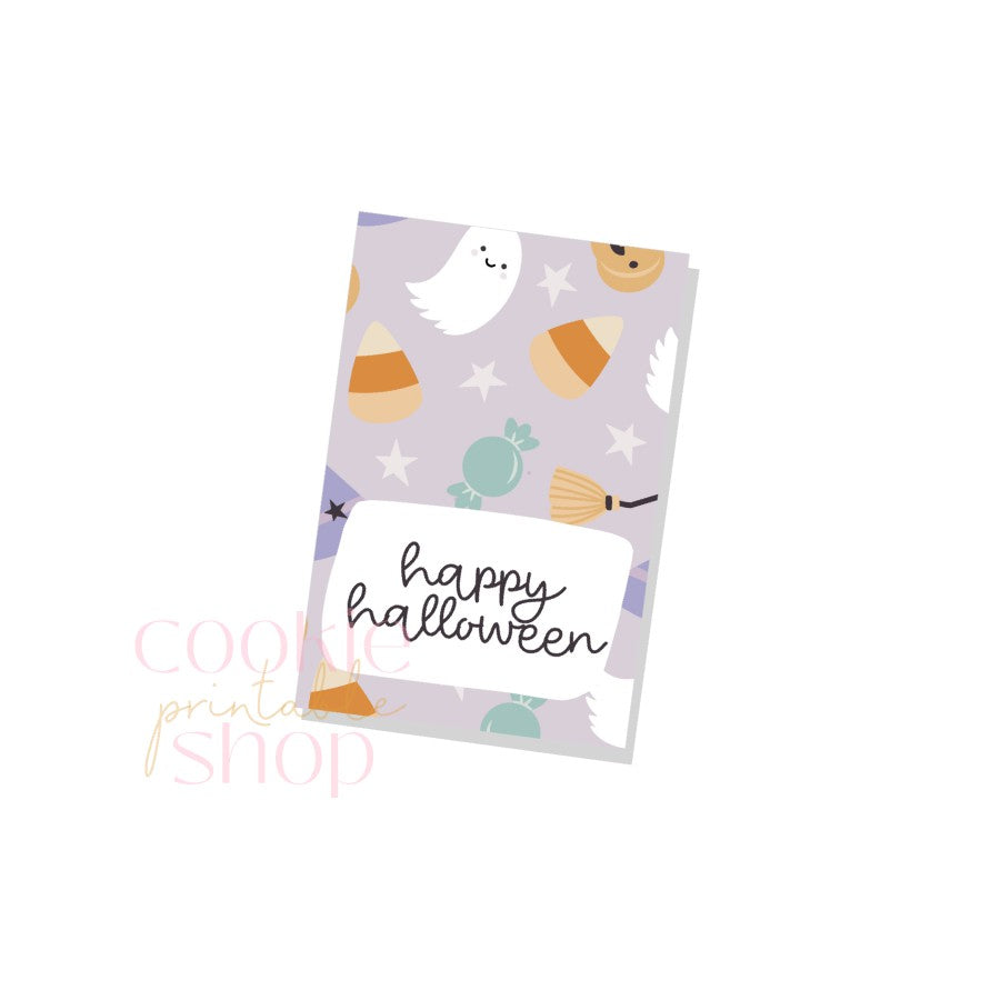 happy halloween rectangle tag - digital download