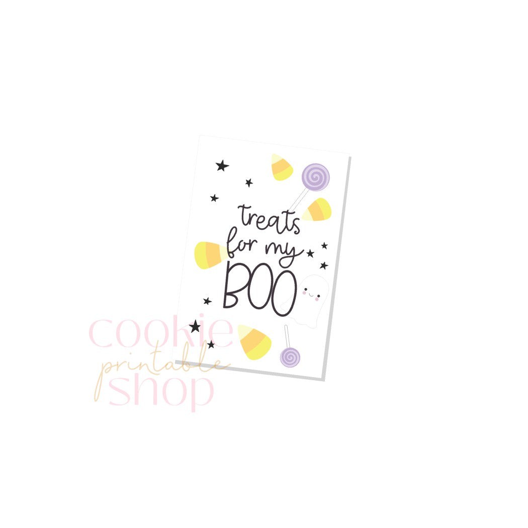 treats for my boo rectangle tag - digital download
