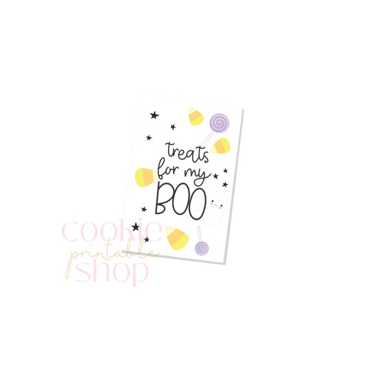 treats for my boo rectangle tag - digital download