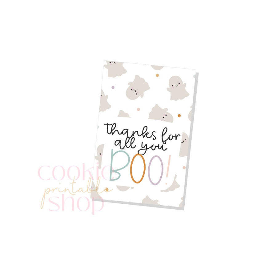 thanks for all you boo rectangle tag - digital download