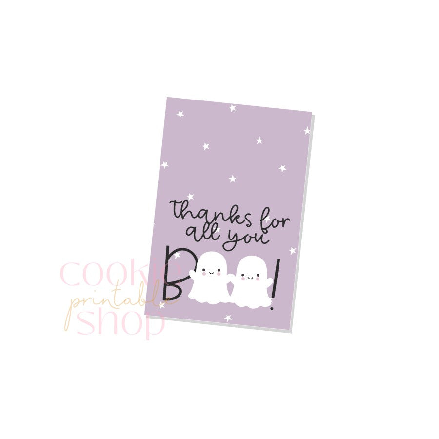 thanks for all you boo rectangle tag - digital download