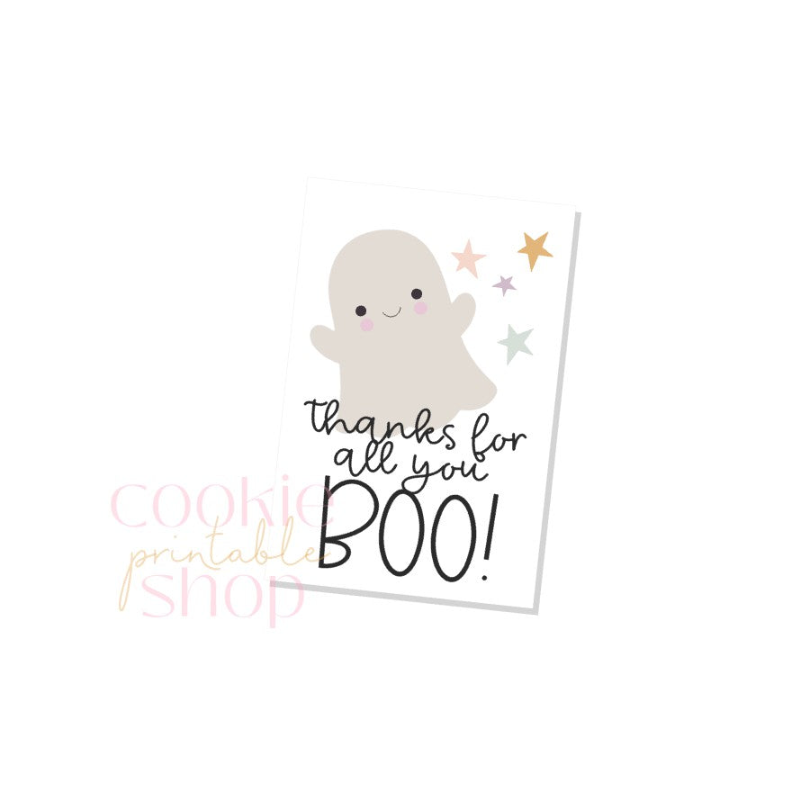 thanks for all you boo rectangle tag - digital download