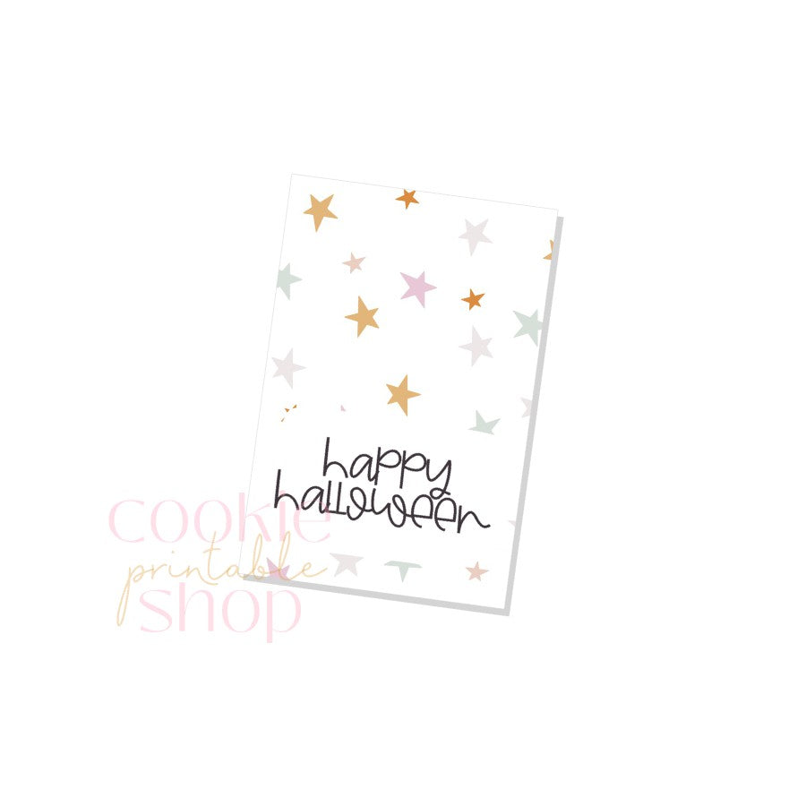 happy halloween rectangle tag - digital download