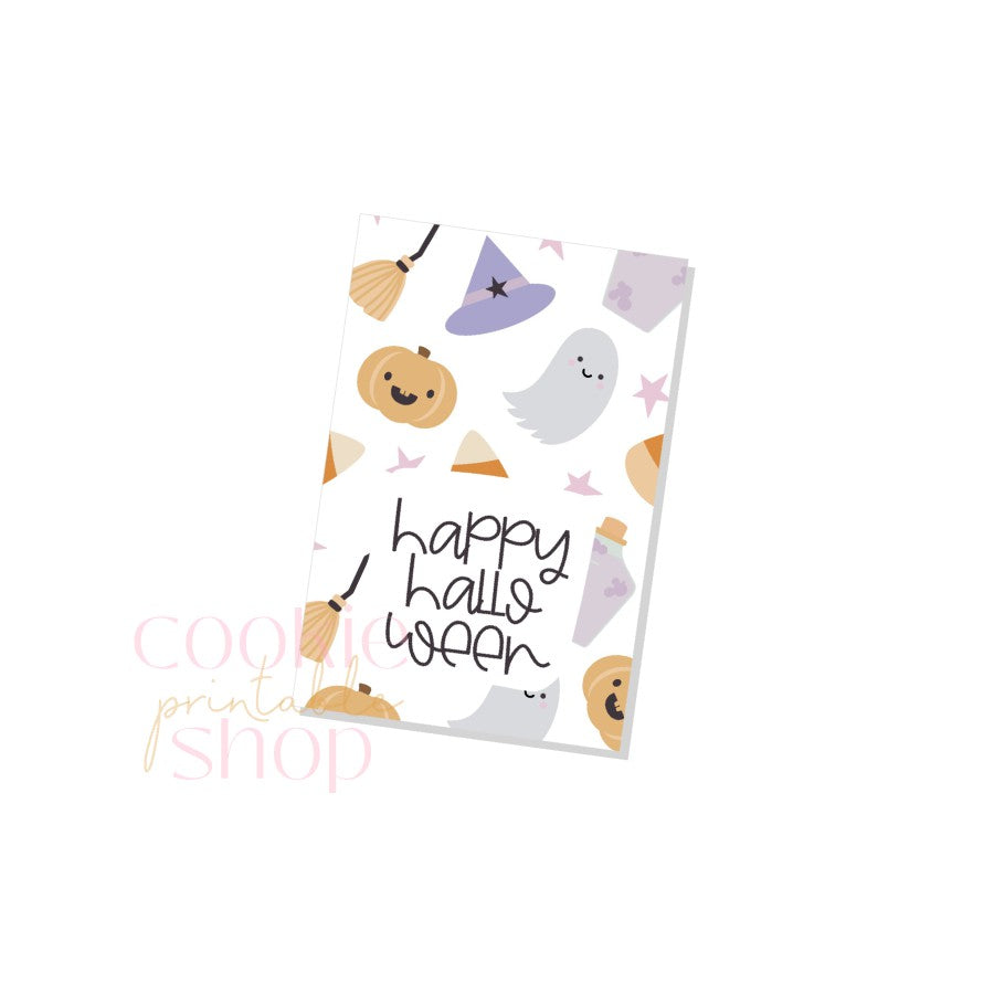 happy halloween rectangle tag - digital download