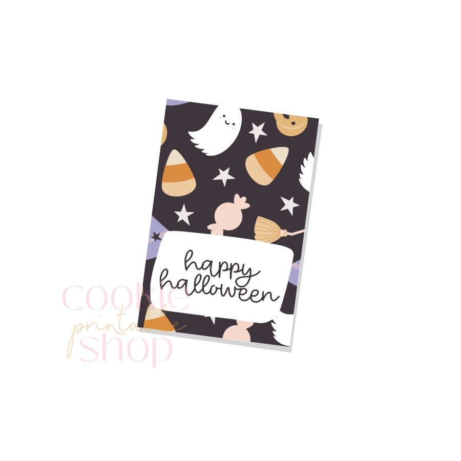 happy halloween rectangle tag - digital download