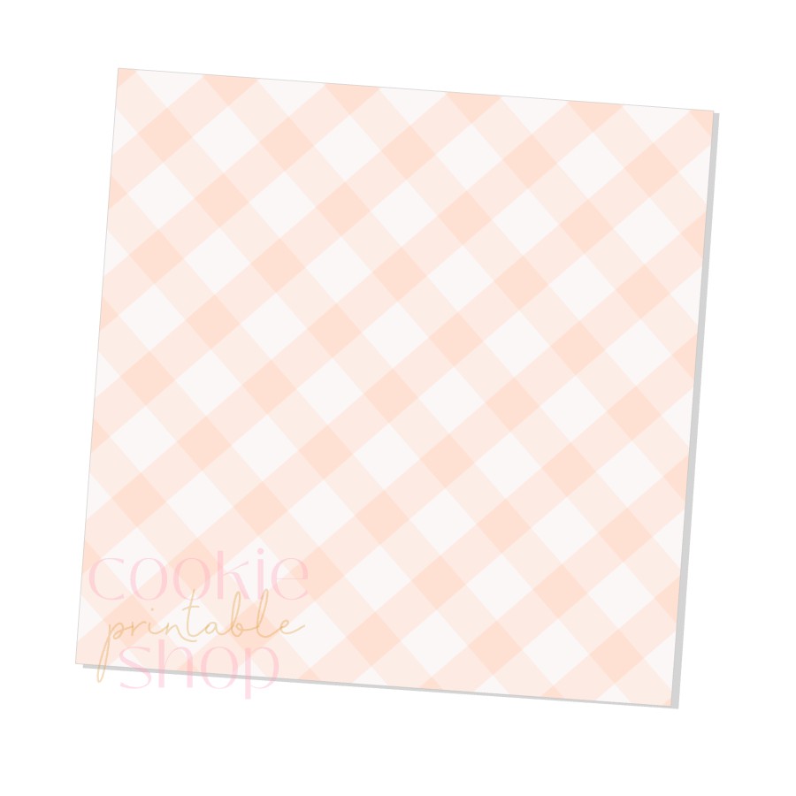 peach gingham box backers for multiple sizes - digital download