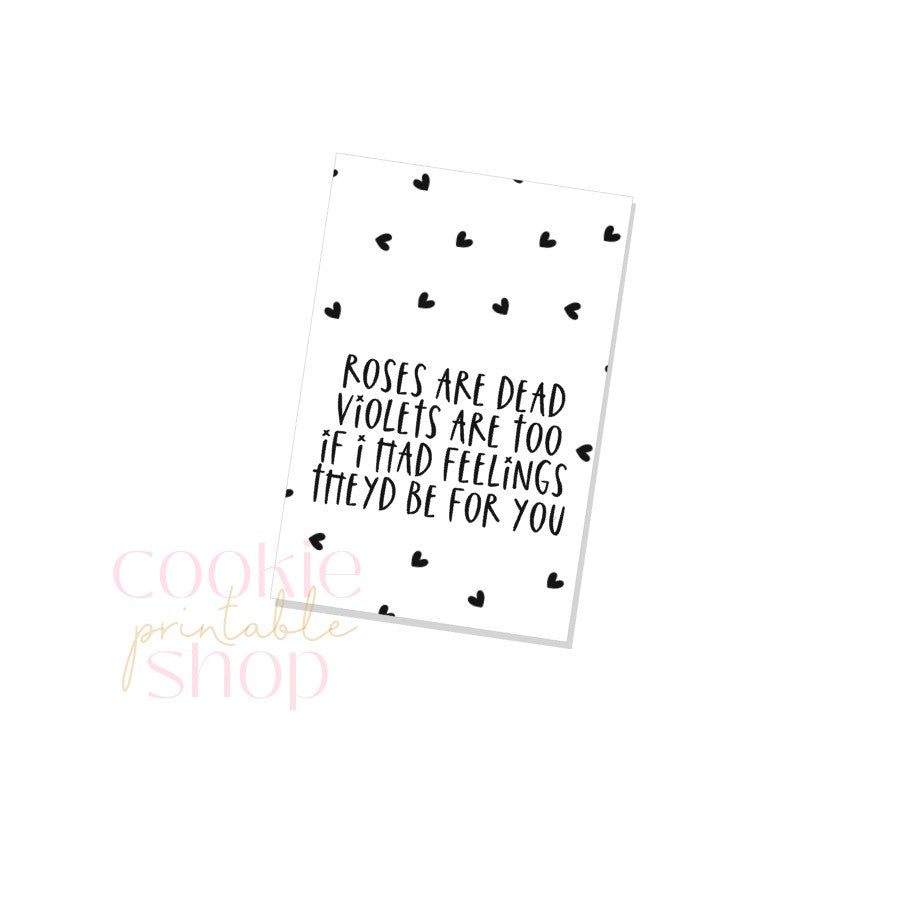 roses are dead rectangle tag - digital download
