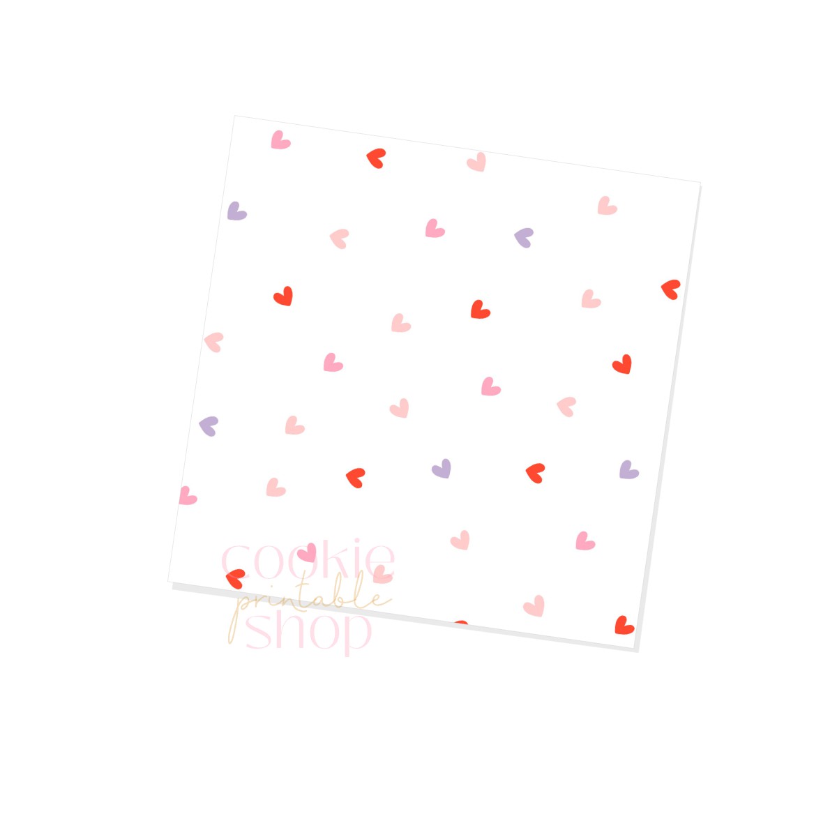 small pink, purple & red hearts box backers for multiple sizes - digital download
