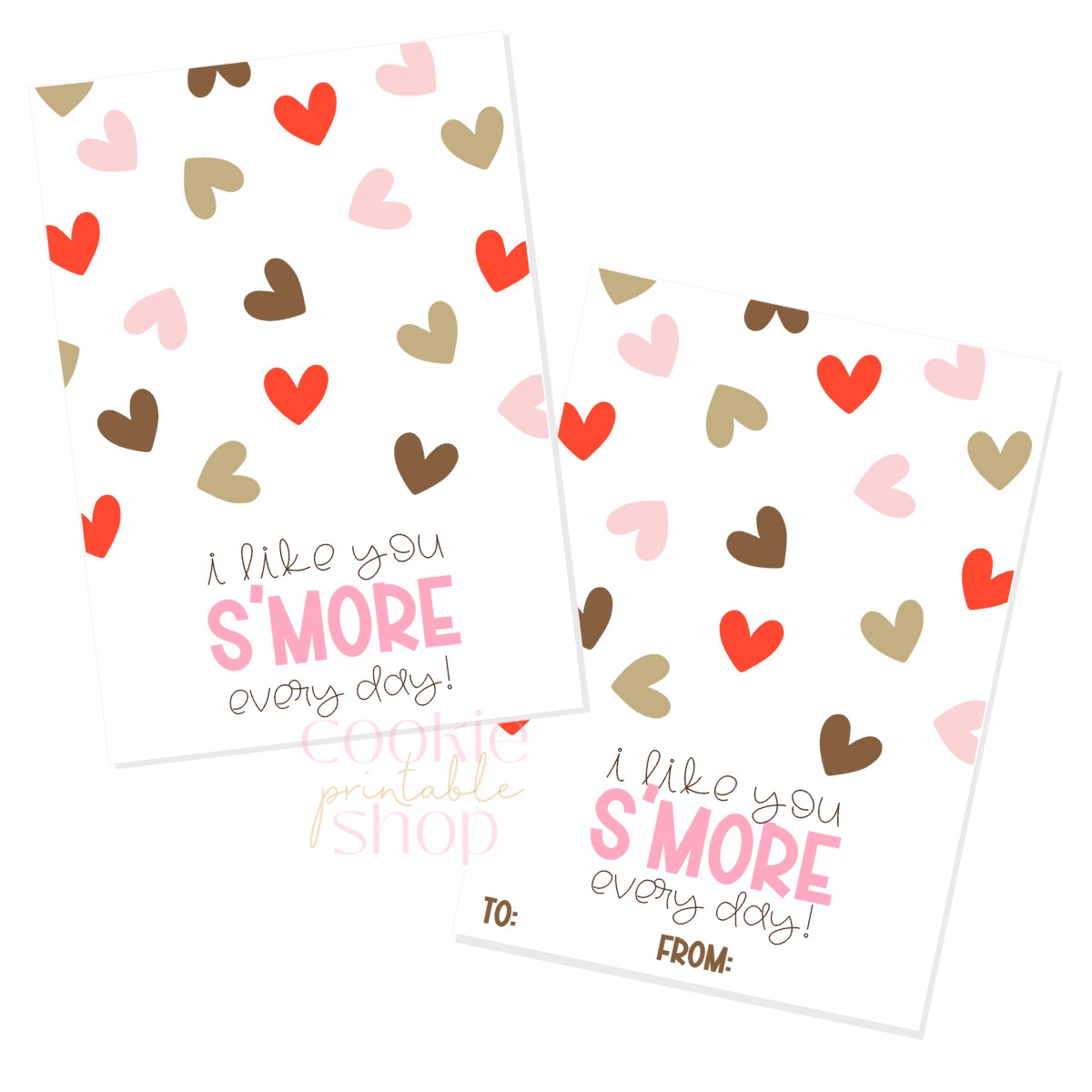 i like you s'more every day cookie card - digital download