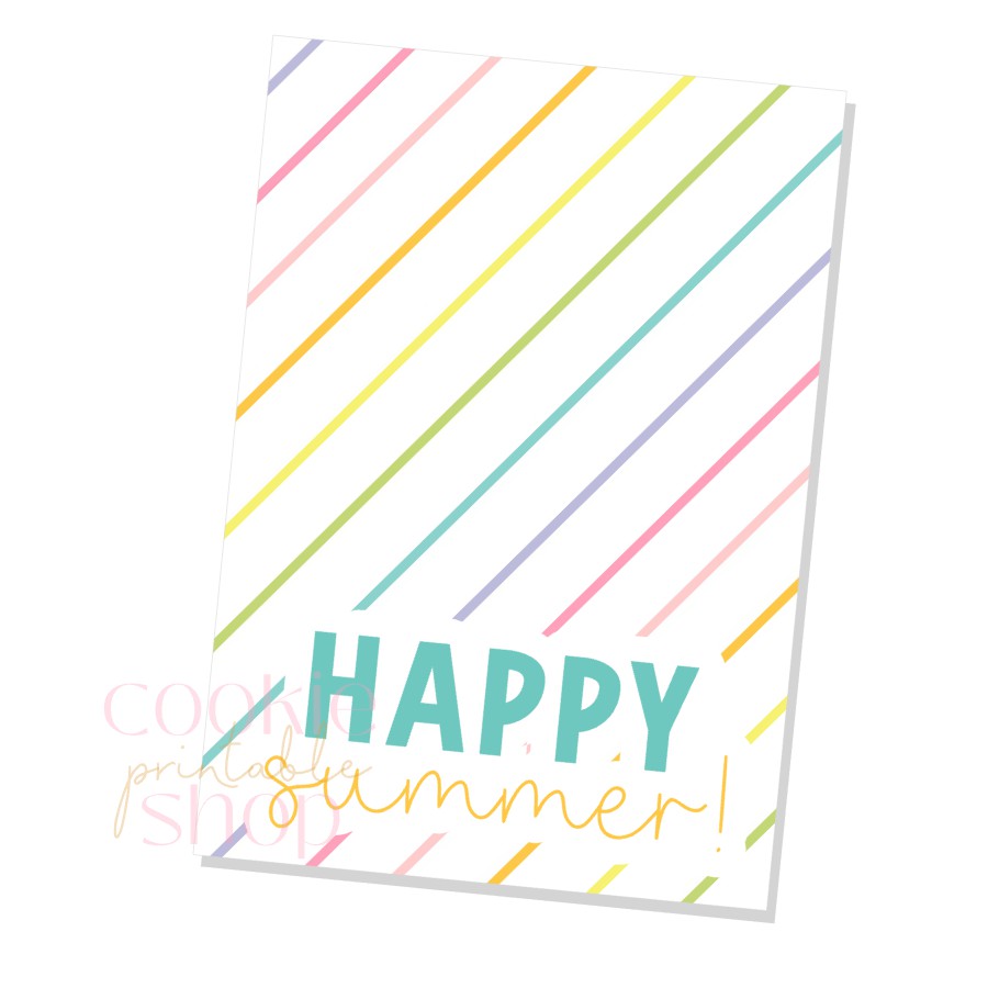happy summer cookie card - digital download