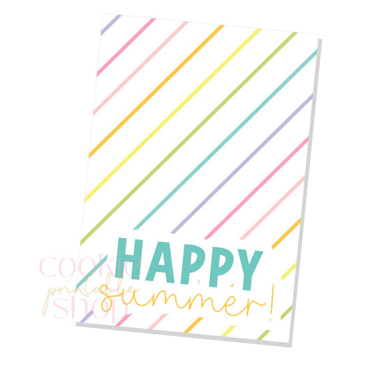 happy summer cookie card - digital download